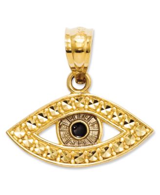 Macy's 14k Gold Charm, Evil Eye Charm 
