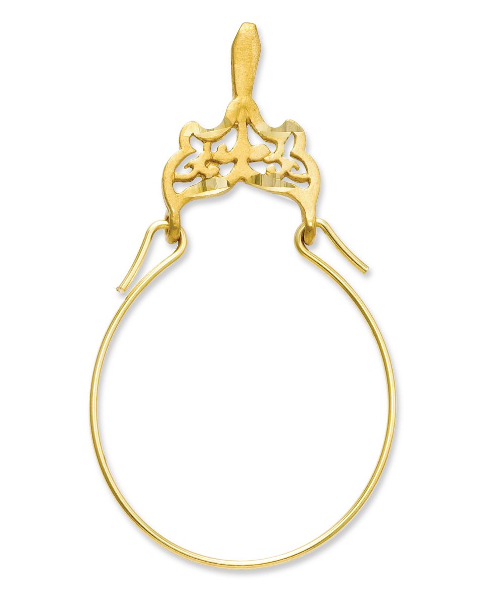 14k Gold Charm Holder, Filigree Charm Holder