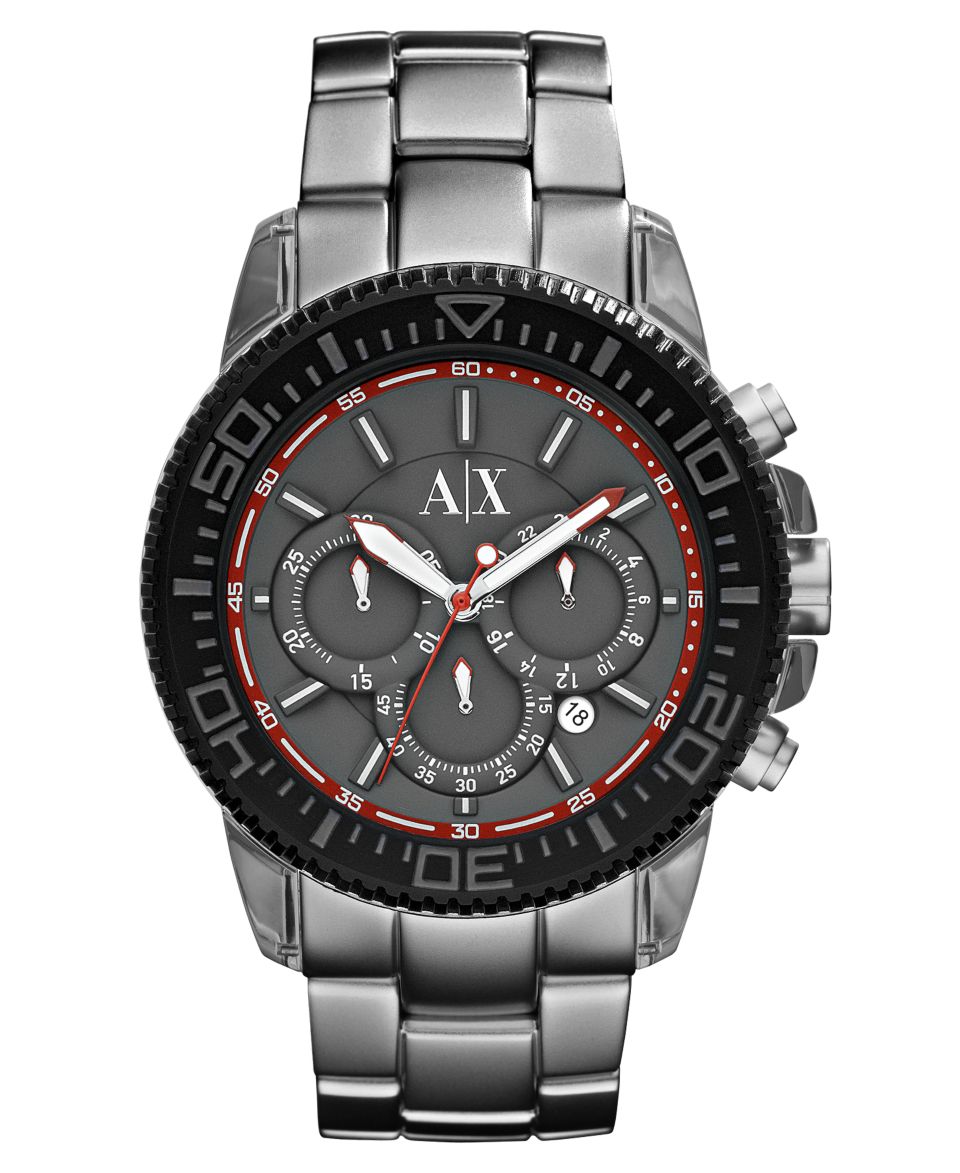 Armani Exchange Watch, Mens Chronograph Grey Aluminum Bracelet