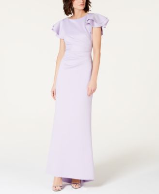 jessica howard ruffled one shoulder gown