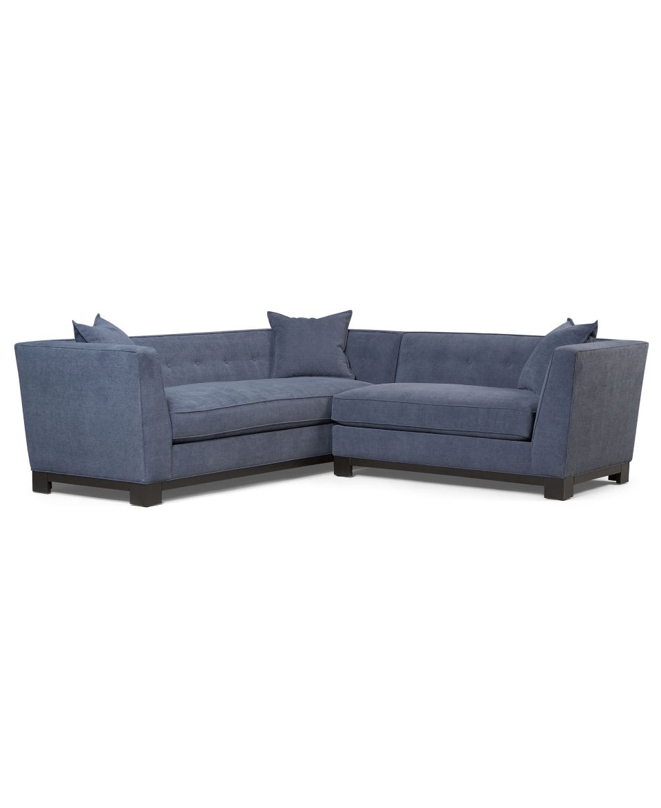 Heather Fabric Sectional Sofa, 2 Piece (1 Arm Sofa and 1 Arm Loveseat