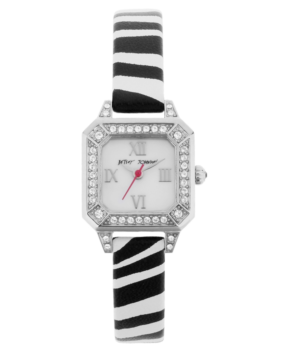 Betsey Johnson Watch, Womens Zebra Print Leather Strap 22mm BJ00043