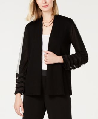 mesh sleeve cardigan
