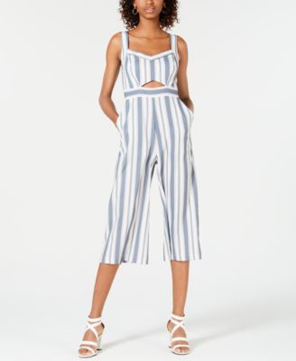 striped cutout jumpsuit