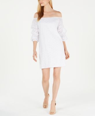 macy's white off the shoulder dress