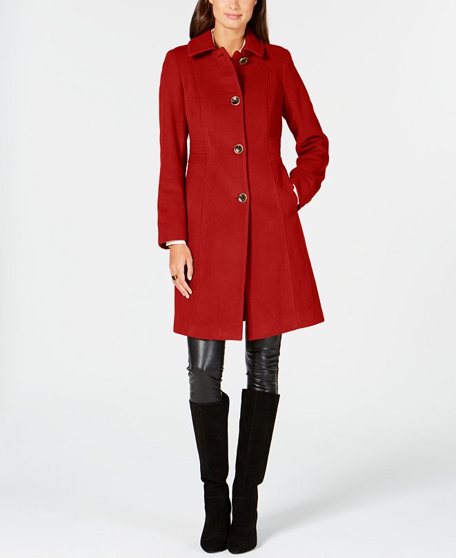 Anne Klein SingleBreasted ClubCollar Coat & Reviews Coats Women Macy's