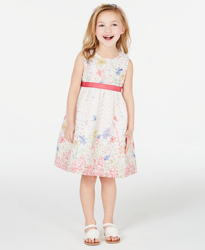 Blueberi Boulevard Toddler Girls 2-Pc. Shrug & Floral-Print Dress Set ...