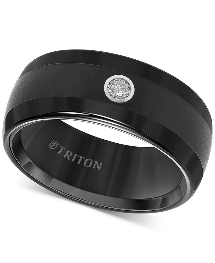 Mens black tungsten wedding bands with diamonds Idea