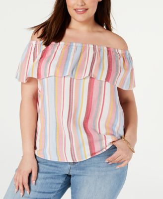 macy's inc off the shoulder tops