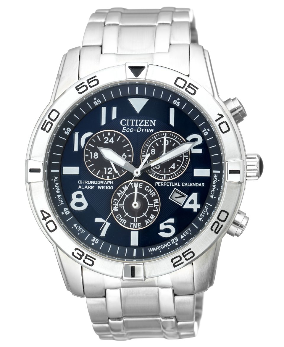 Citizen Watch, Mens Chronograph Eco Drive Stainless Steel Bracelet