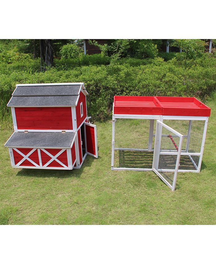 zoovilla Red Barn Chicken Coop with Roof Top Planter & Reviews Home
