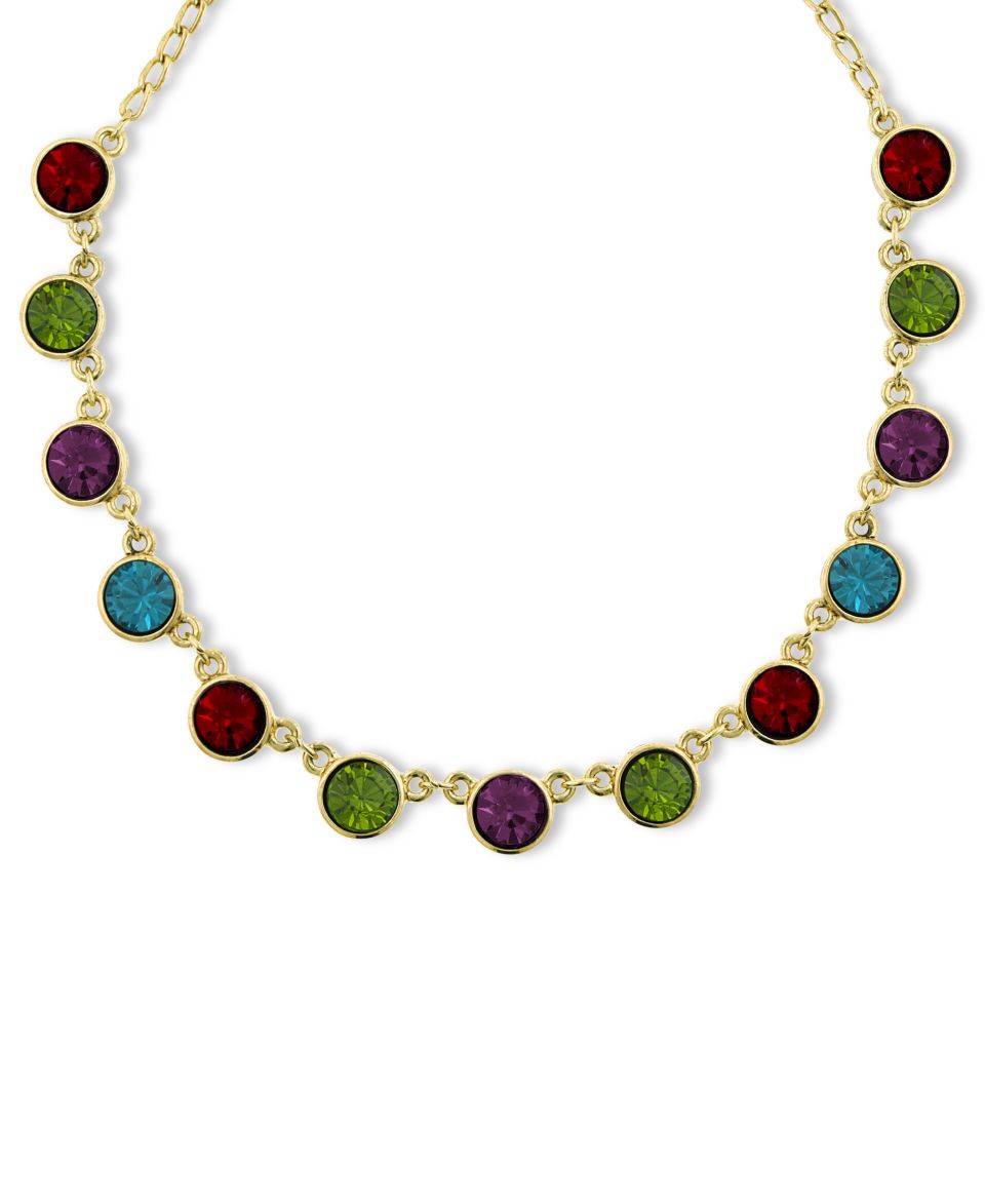 2028 Necklace, Gold Tone Multicolor Strand Necklace