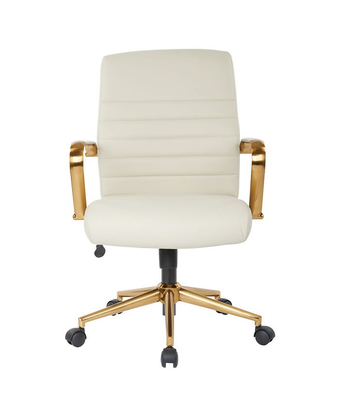 Office Star Mid Back Faux Leather Chair With Arms And Base Reviews Furniture Macy S