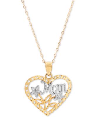 mom heart necklace gold