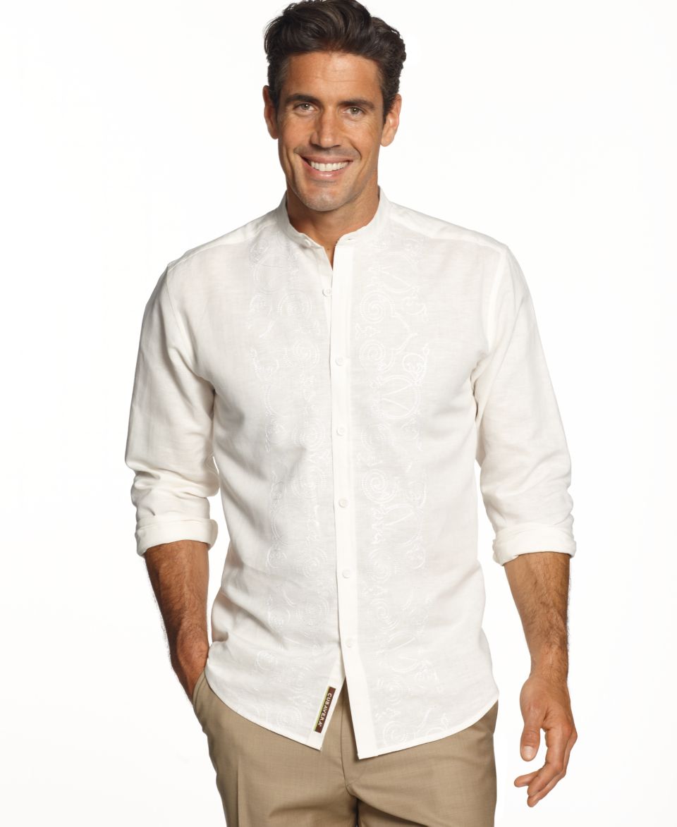 Cubavera Big and Tall Shirt, Long Sleeve Guayabera   Mens Casual