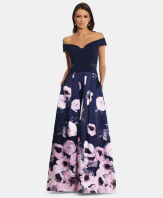 floral print off the shoulder dress