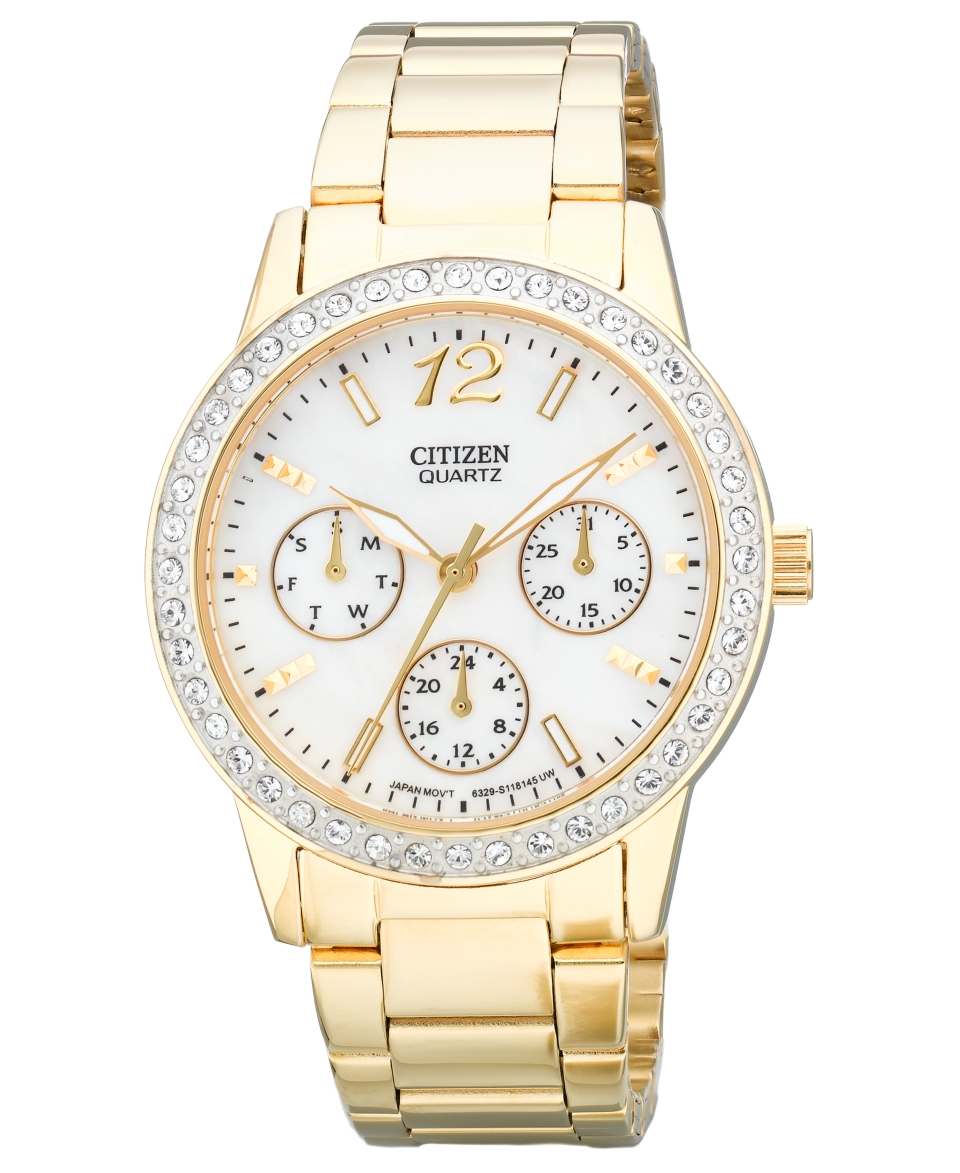 Citizen Watch, Womens Quartz Gold Tone Stainless Steel Bracelet 35mm