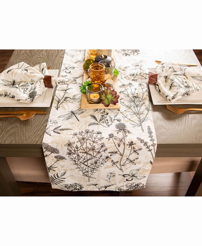 Design Imports Botanical Print Table Runner 14" X 72"" & Reviews