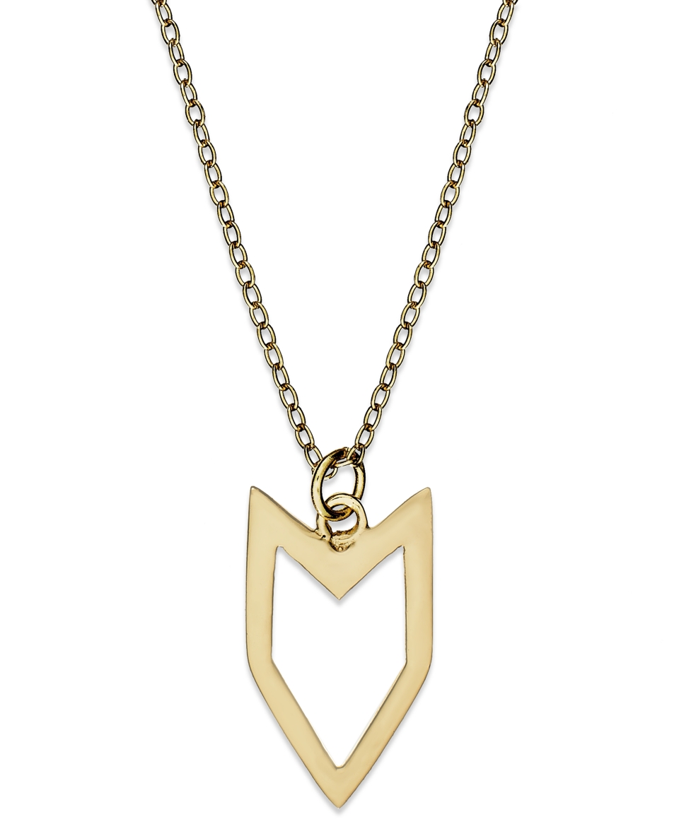 Studio Silver 18k Gold Over Sterling Silver Necklace, Chevron Pendant