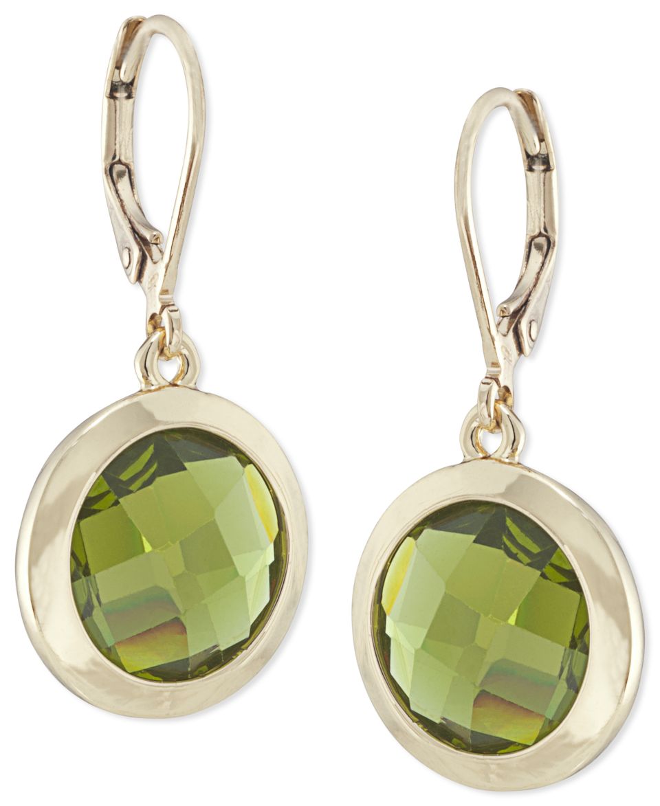 Carolee Earrings, 12k Gold Plated Circle Drop Earrings