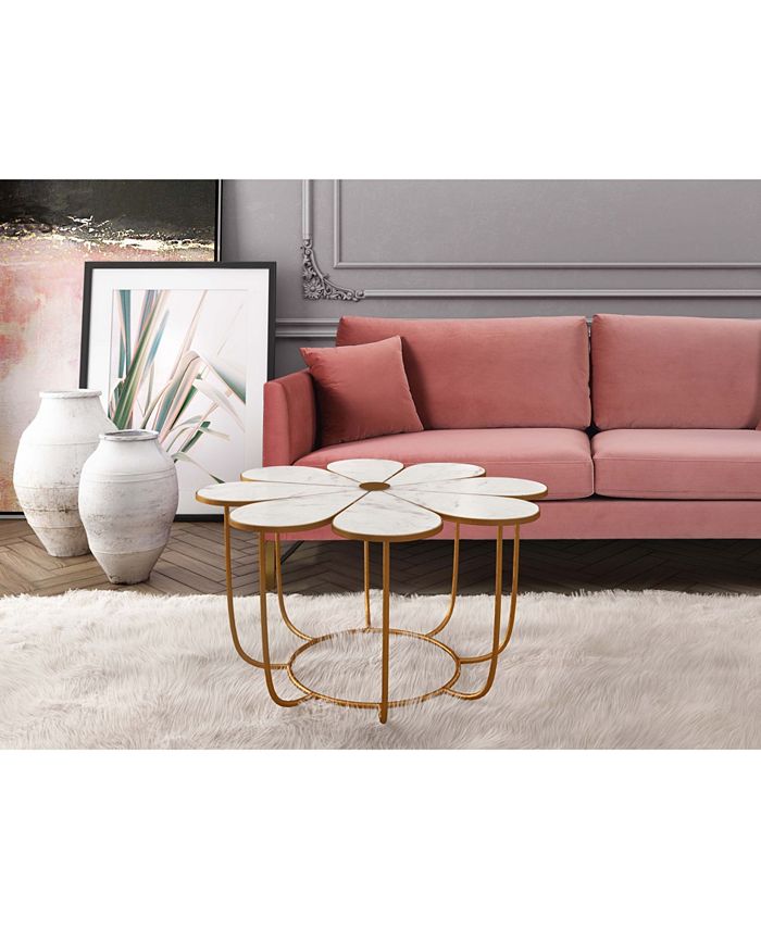 TOV Furniture Flower Marble Cocktail Table & Reviews Furniture Macy's