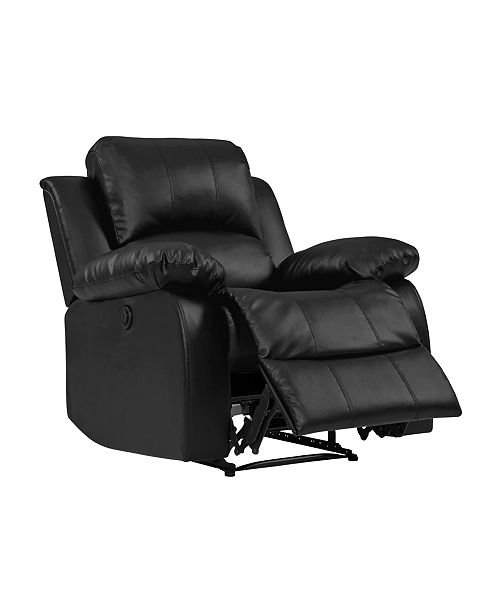 Prolounger Black Renu Leather Electric Wall Hugger Recliner Reviews Recliners Furniture Macy S