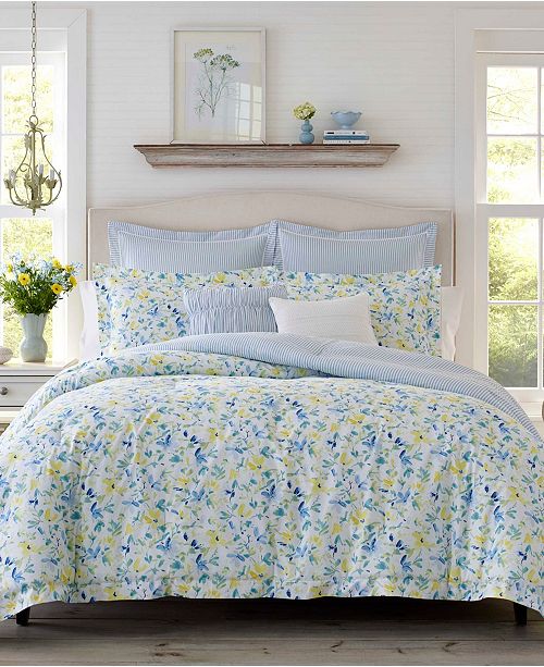 Laura Ashley Nora Sun Blue Comforter Bonus Set Twin Reviews Comforters Fashion Bed Bath Macy S