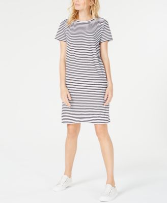 eileen fisher striped linen dress