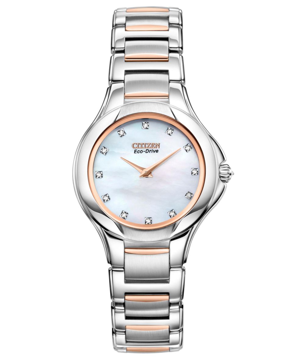 Citizen Watch, Womens Signature Quattro Eco Drive Diamond Accent Two