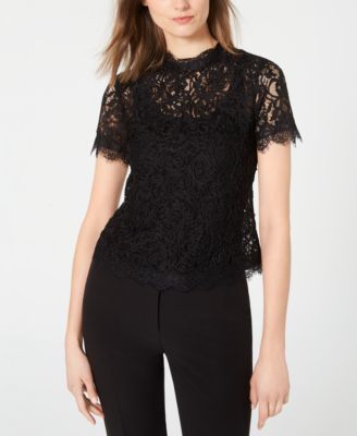 macy's black lace top