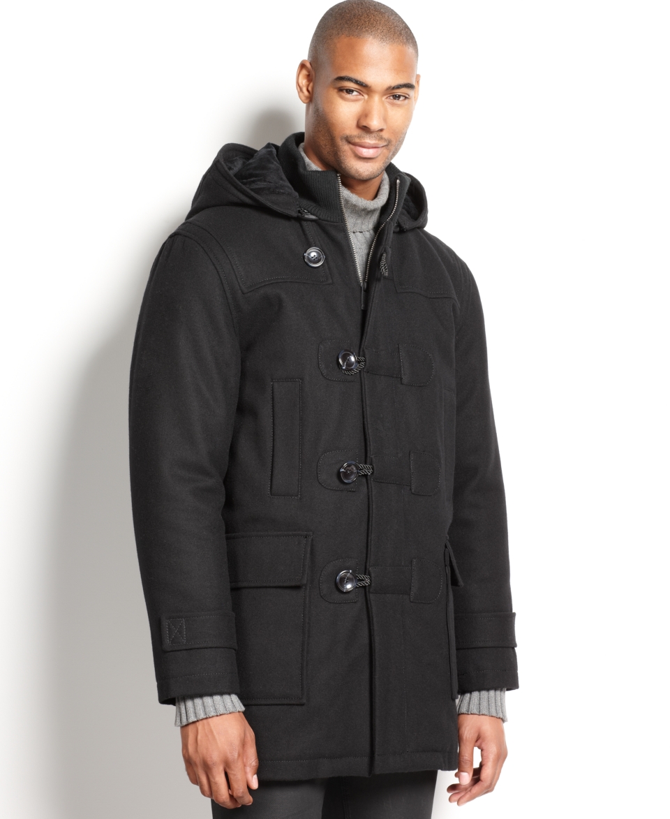 Sean John Big and Tall Coat, Duffle Toggle Wool Blend Coat