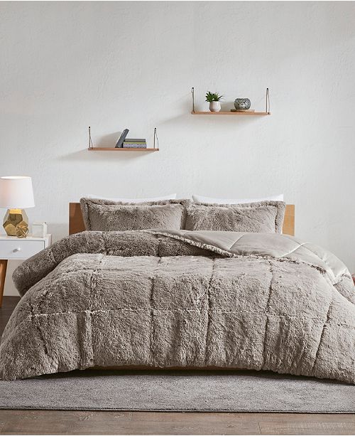 Intelligent Design Malea Twin Twin Xl 2 Pc Shaggy Faux Fur Comforter Set Reviews Bed In A Bag Bed Bath Macy S