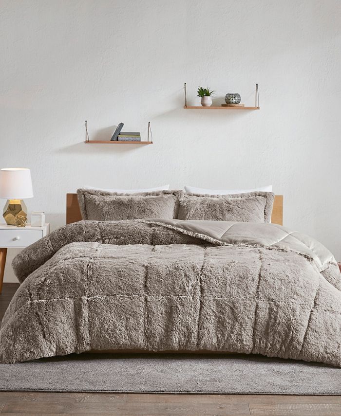 Intelligent Design Malea Twin Twin Xl 2 Pc Shaggy Faux Fur Comforter Set Reviews Bed In A Bag Bed Bath Macy S