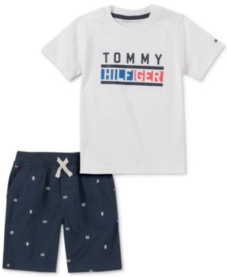 tommy hilfiger shirt and shorts set