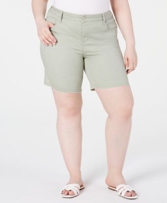 colored denim bermuda shorts