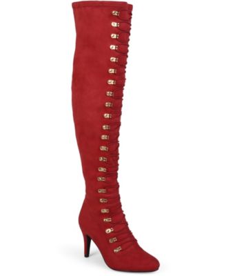 macy's red leather boots
