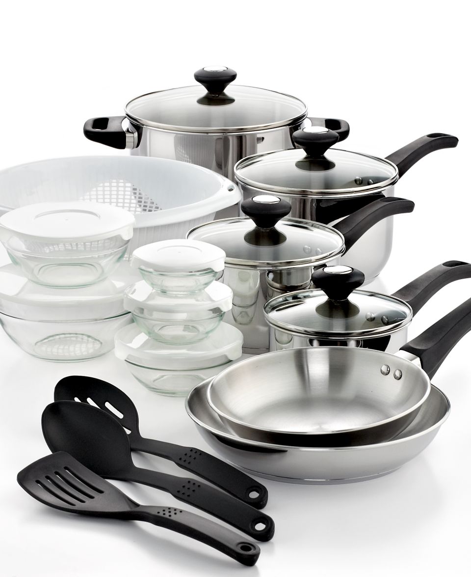 Martha Stewart Collection Stainless Steel 10 Piece Cookware Set