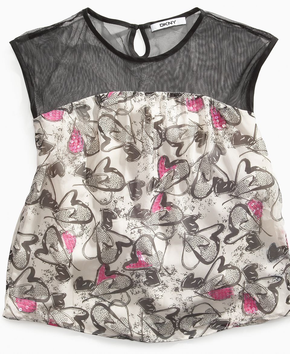 DKNY Kids Shirt, Girls Sweet Hearts Tank