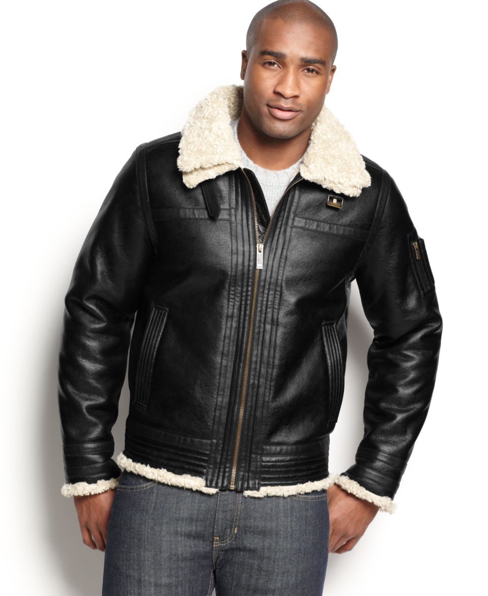 Buffalo David Bitton Jacket, Faux Fur Trimmed Jacket Jacket   Mens