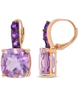 Серьги Macy's с аметистами 15,5 кт в 18K розовом золоте
