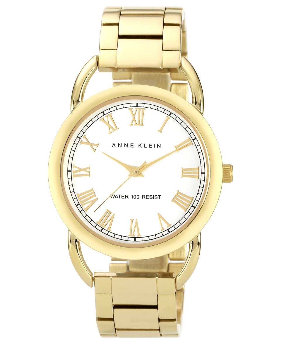 Anne Klein Watch, Womens Gold tone Adjustable Bracelet 37mm AK