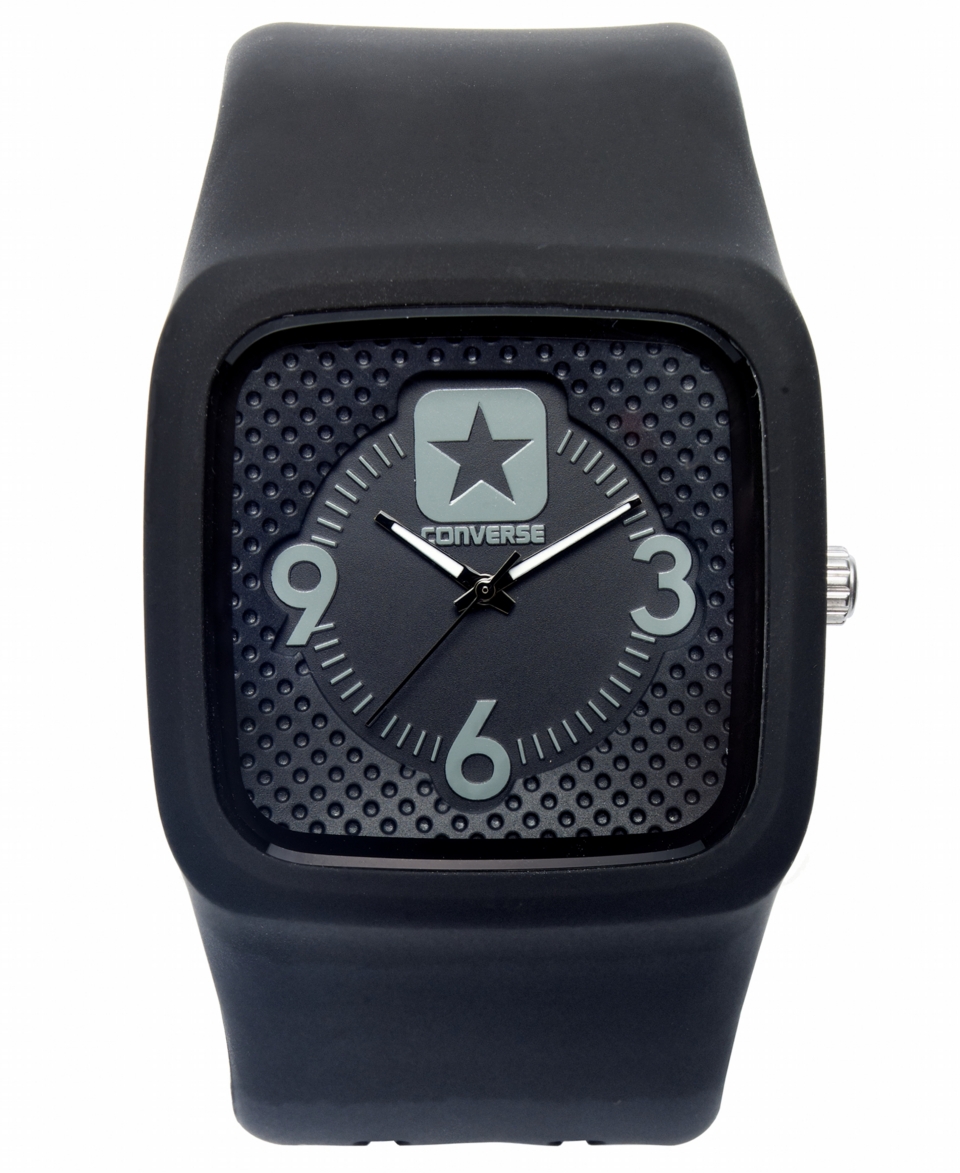 Converse Watch, Unisex Clocked Black Silicone Strap 40mm VR030 005