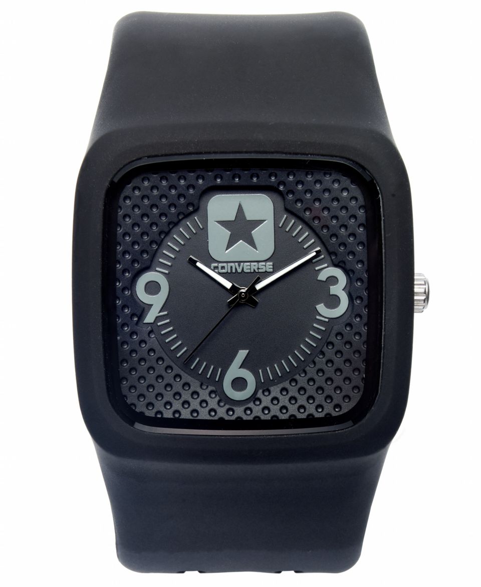 Converse Watch, Unisex Digital Scoreboard Printed Logo Black Silicone