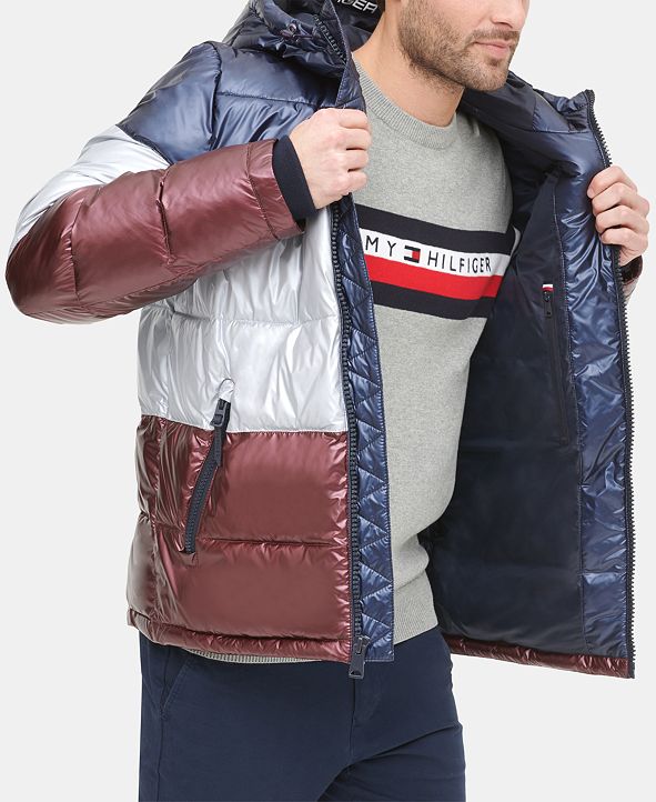 Tommy Hilfiger Men's Pearlized Performance Hooded Puffer Coat & Reviews Coats & Jackets Men