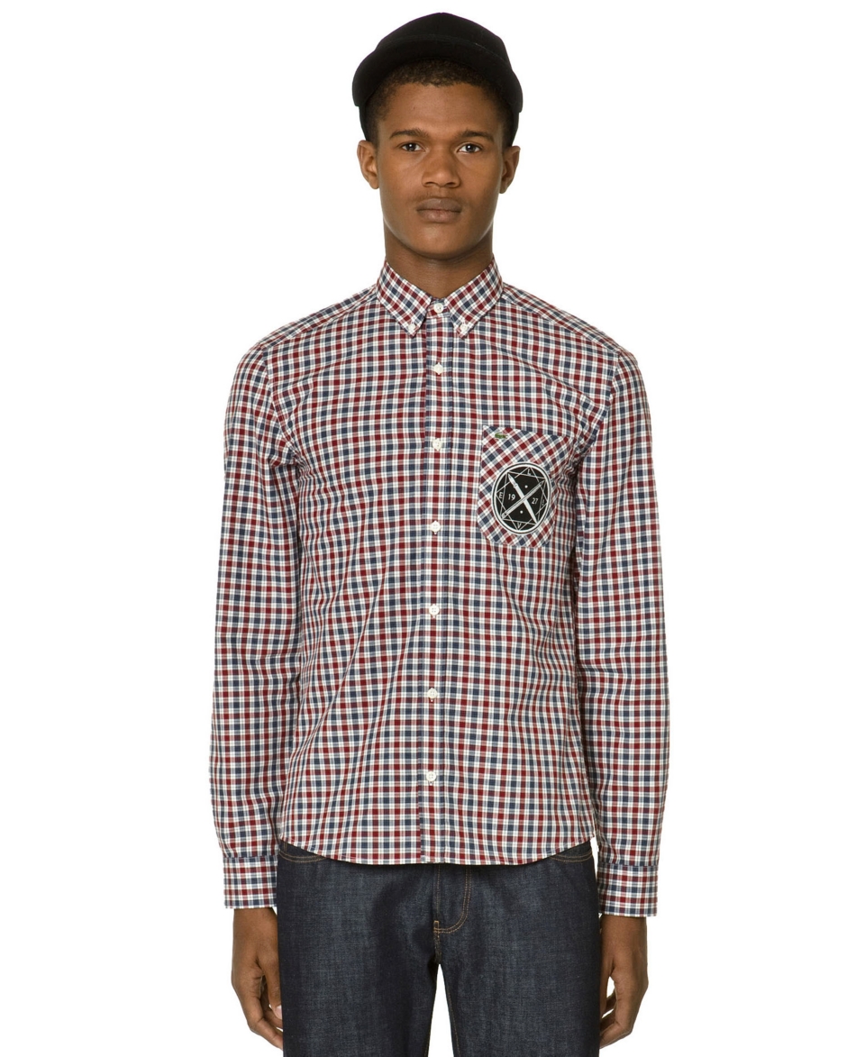 Lacoste LVE Slim Fit Shirt, Long Sleeve Check Shirt