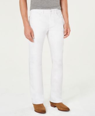 mens white bootcut jeans
