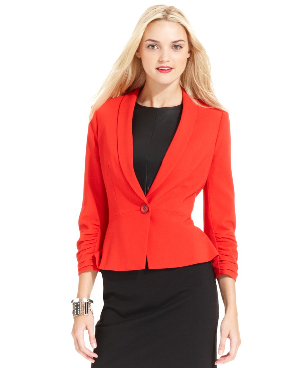 Ellen Tracy Jacket, Three Quarter Sleeve Blazer