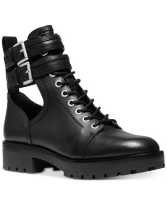 mk black leather boots