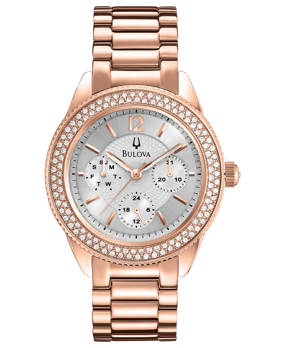 Bulova Watch, Womens Rose Gold Tone Stainless Steel Bracelet 38mm