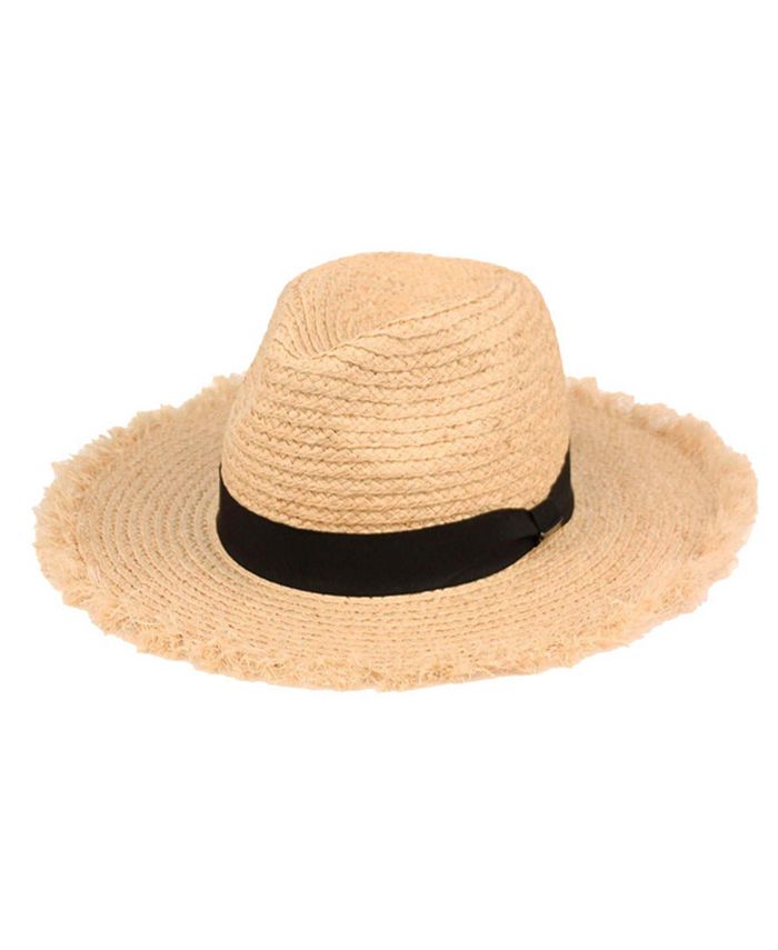 Epoch Hats Company Angela & William Raffia Straw Raw Edge Panama Hat ...